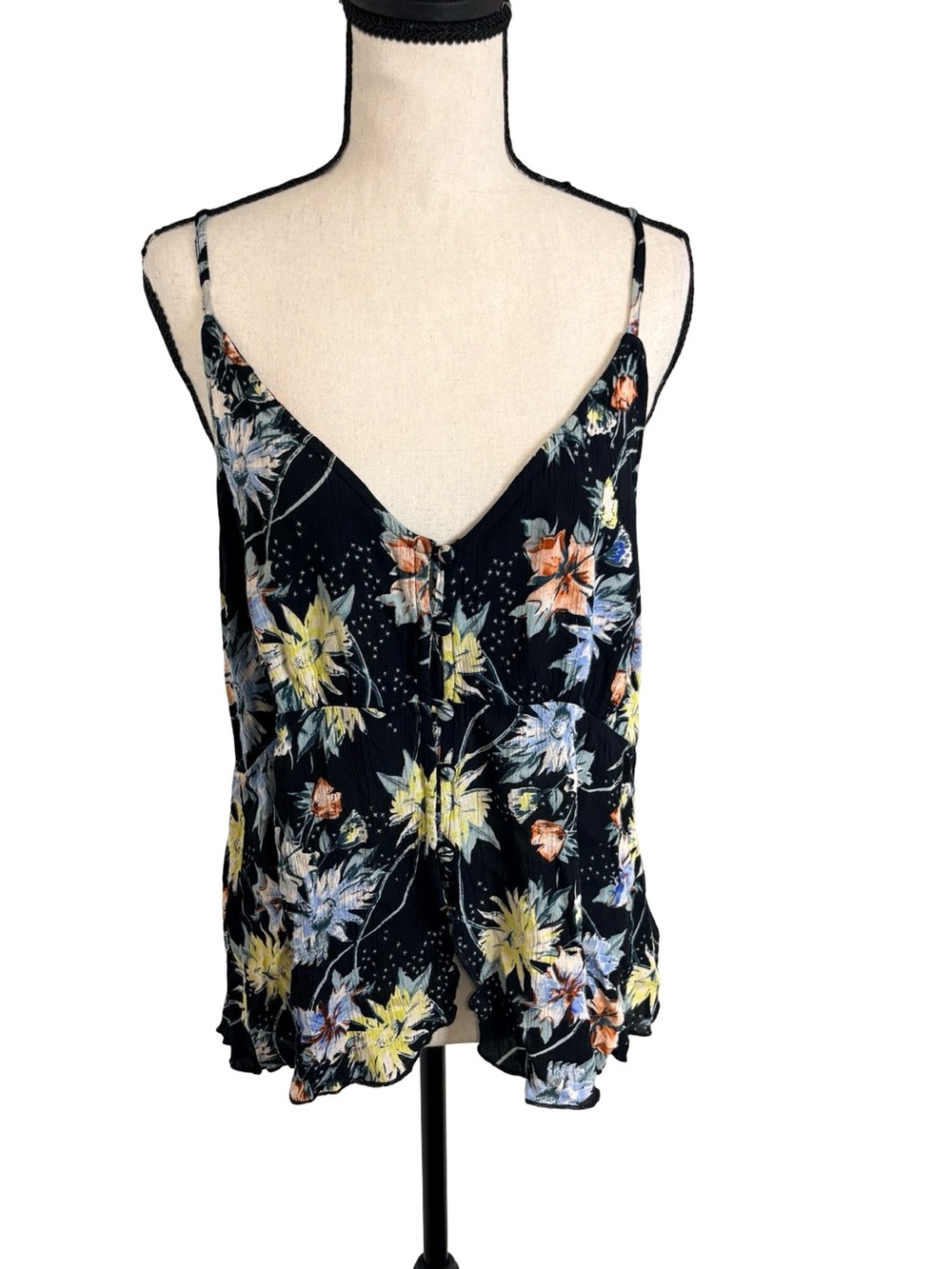 O’Neill Floral Flowy Cami Tank Top Boho Festival Beachy‎ Babydoll